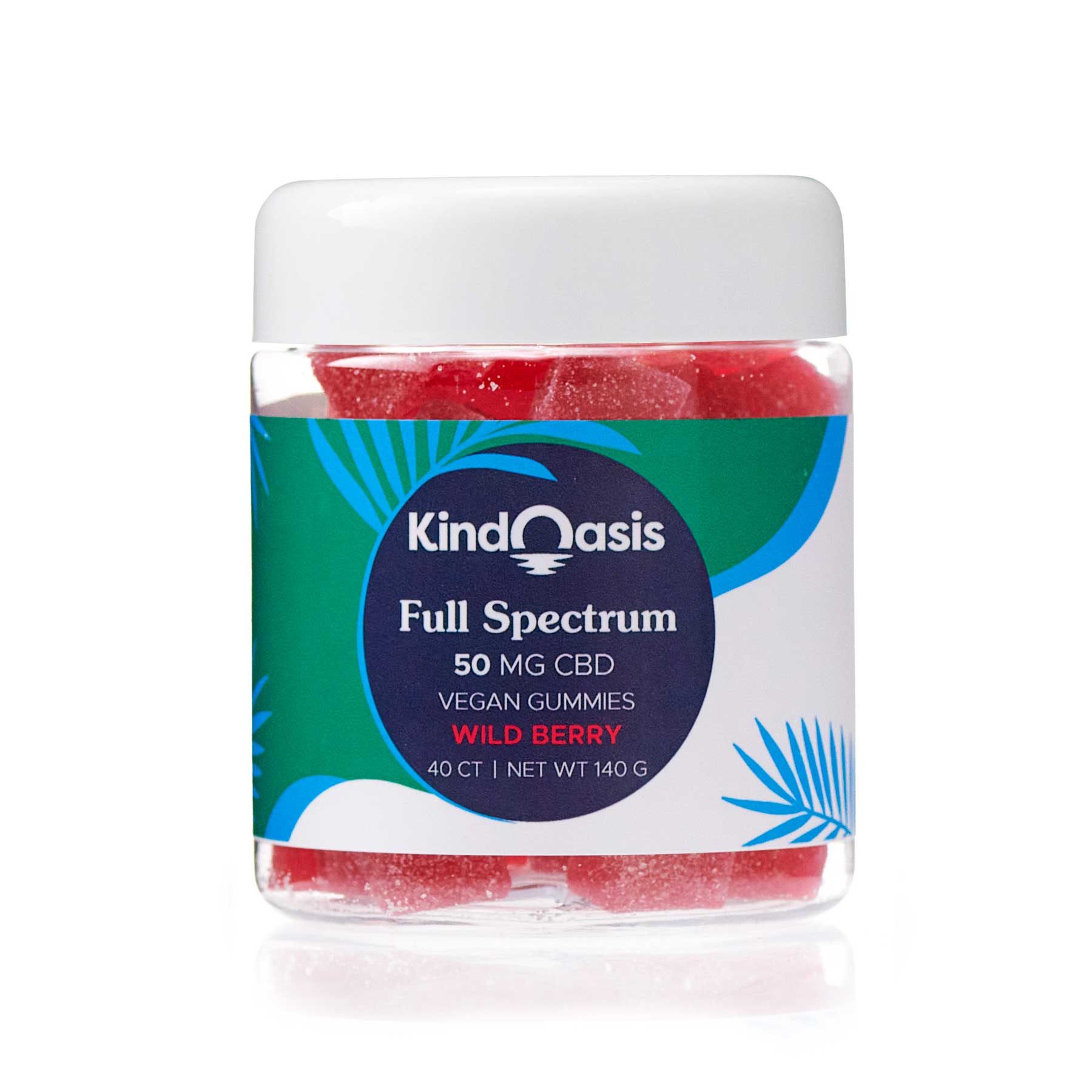 CBD Full Spectrum Gummies 50mg - 40ct Wild Berry | Kind Oasis