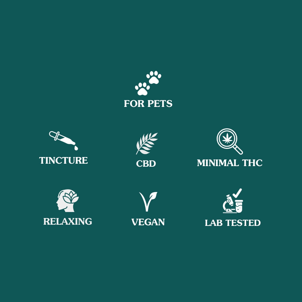 Kind Oasis CBD pet drops, minimal THC, vegan and lab tested