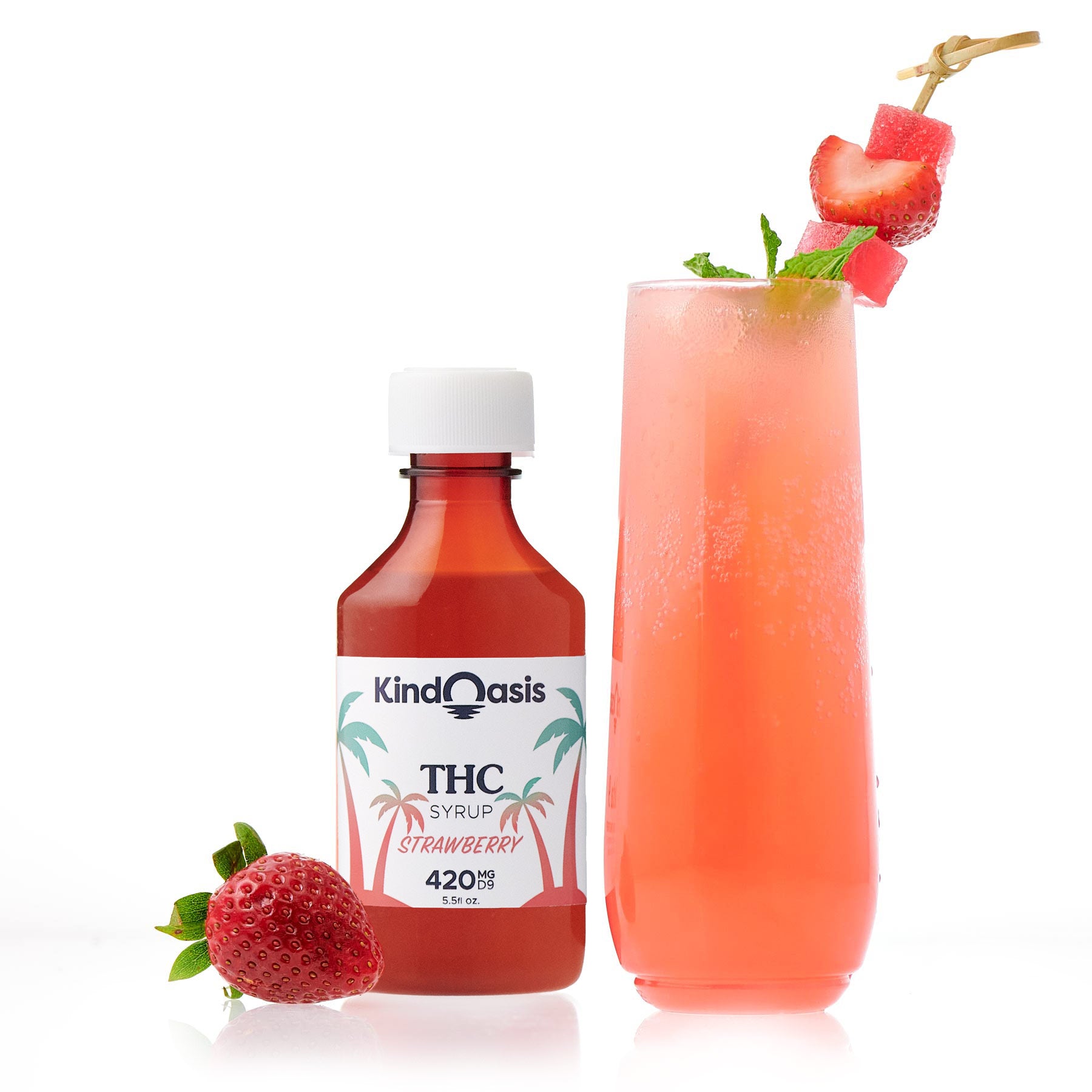 Delta 9 THC Syrup 420mg Strawberry Kind Oasis delta-9-thc-syrup-420mg-strawberry-kind-oasis