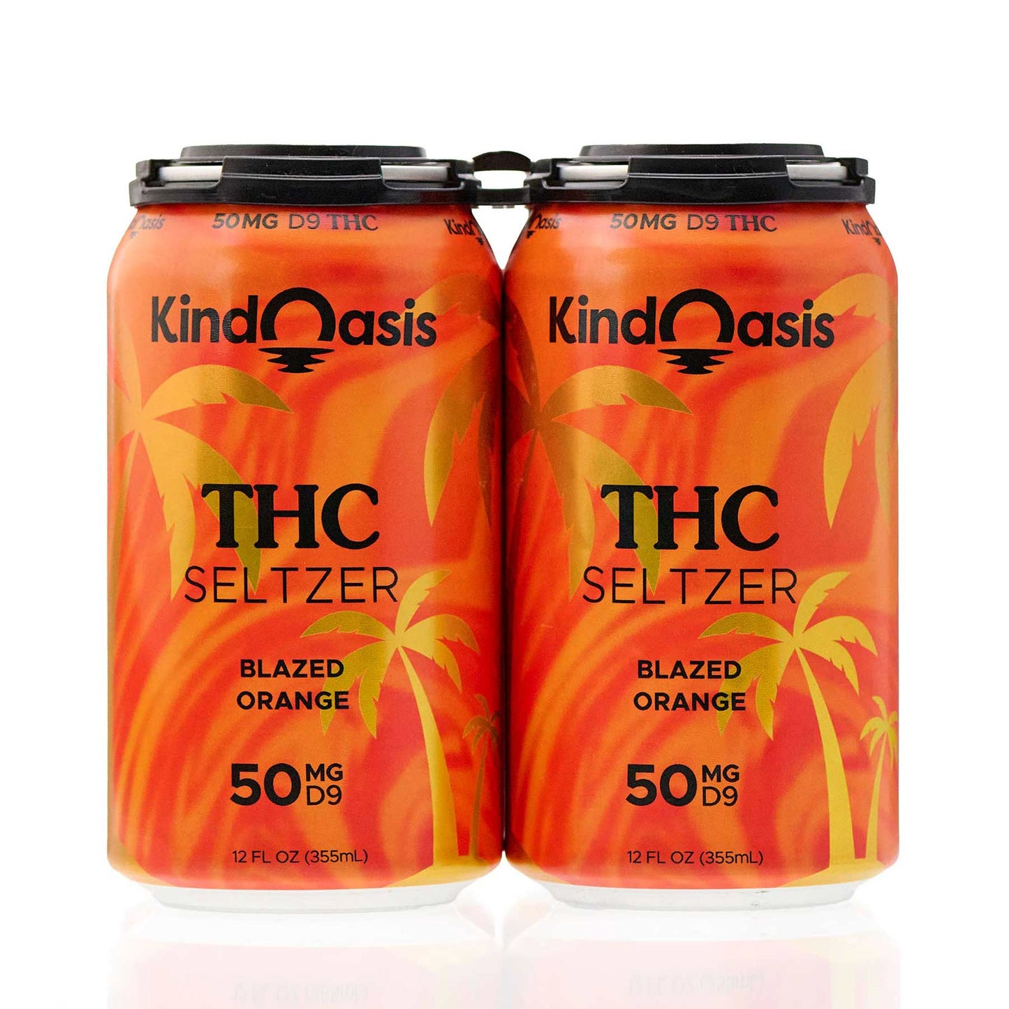 Delta 9 THC Seltzer 4 Pack - 50mg - Blazed Orange