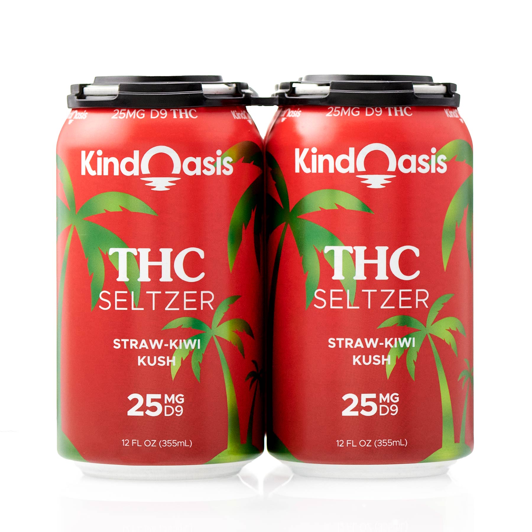 Delta 9 THC Seltzer 4 Pack - 25mg - Straw-Kiwi Kush – Kind Oasis