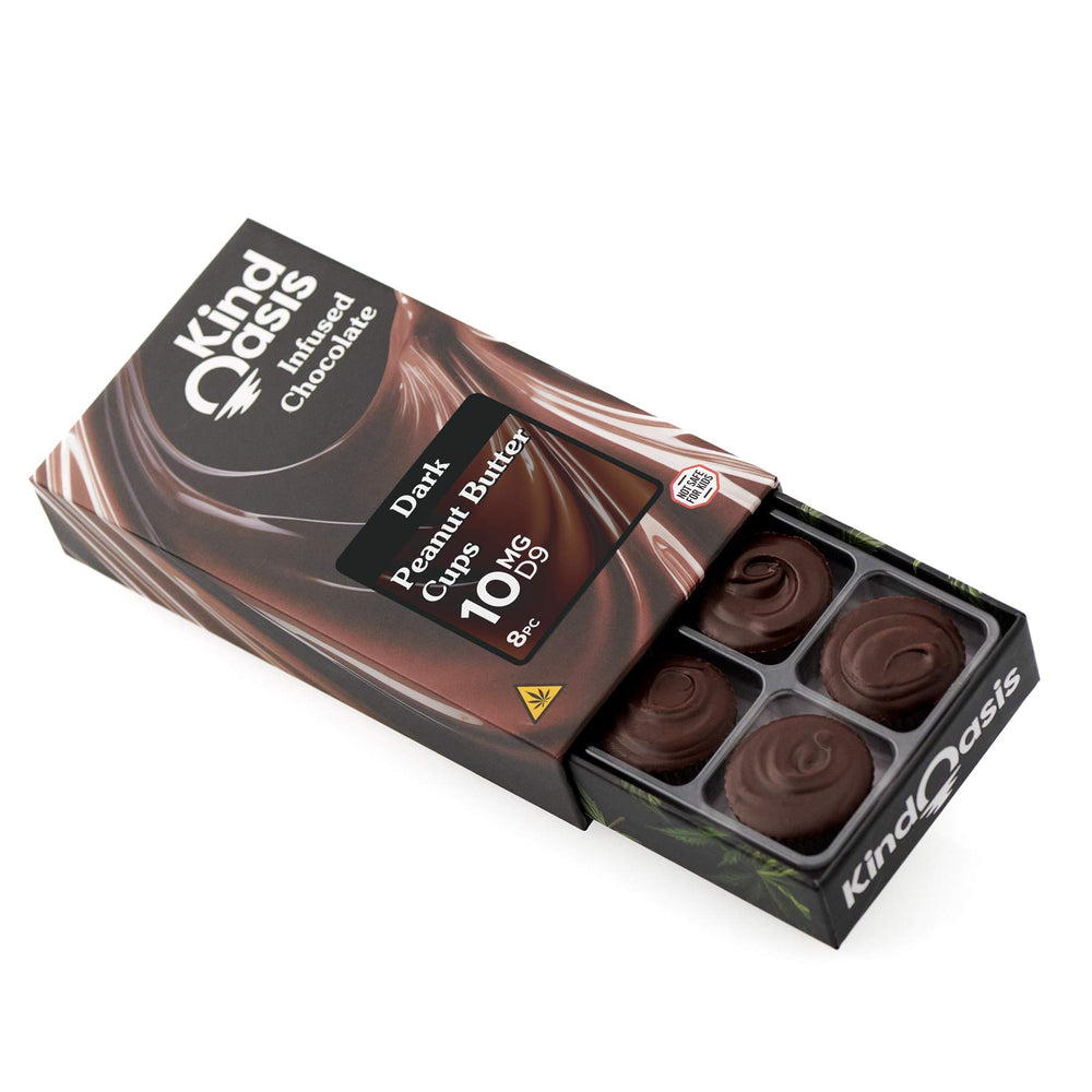 
                  
                    Delta 9 THC 10mg - Peanut Butter Cups - 8ct - Dark Chocolate
                  
                