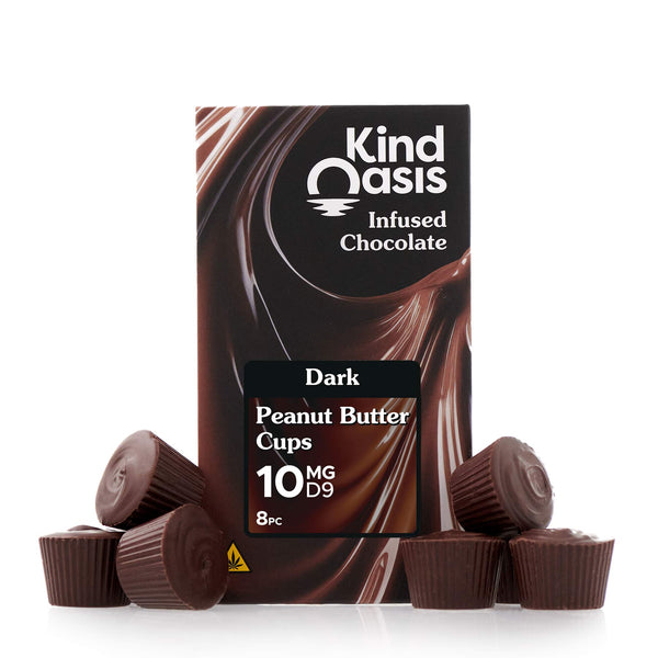 Dark Chocolate Peanut Butter Cups - Delta 9 THC 10mg - 8ct – Kind