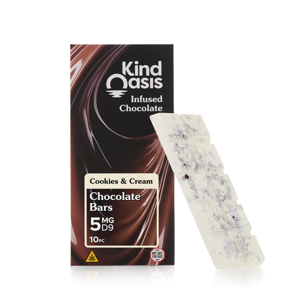 
                      
                        Delta 9 THC 5mg - Chocolate Bars - Cookies & Cream 10ct
                      
                    