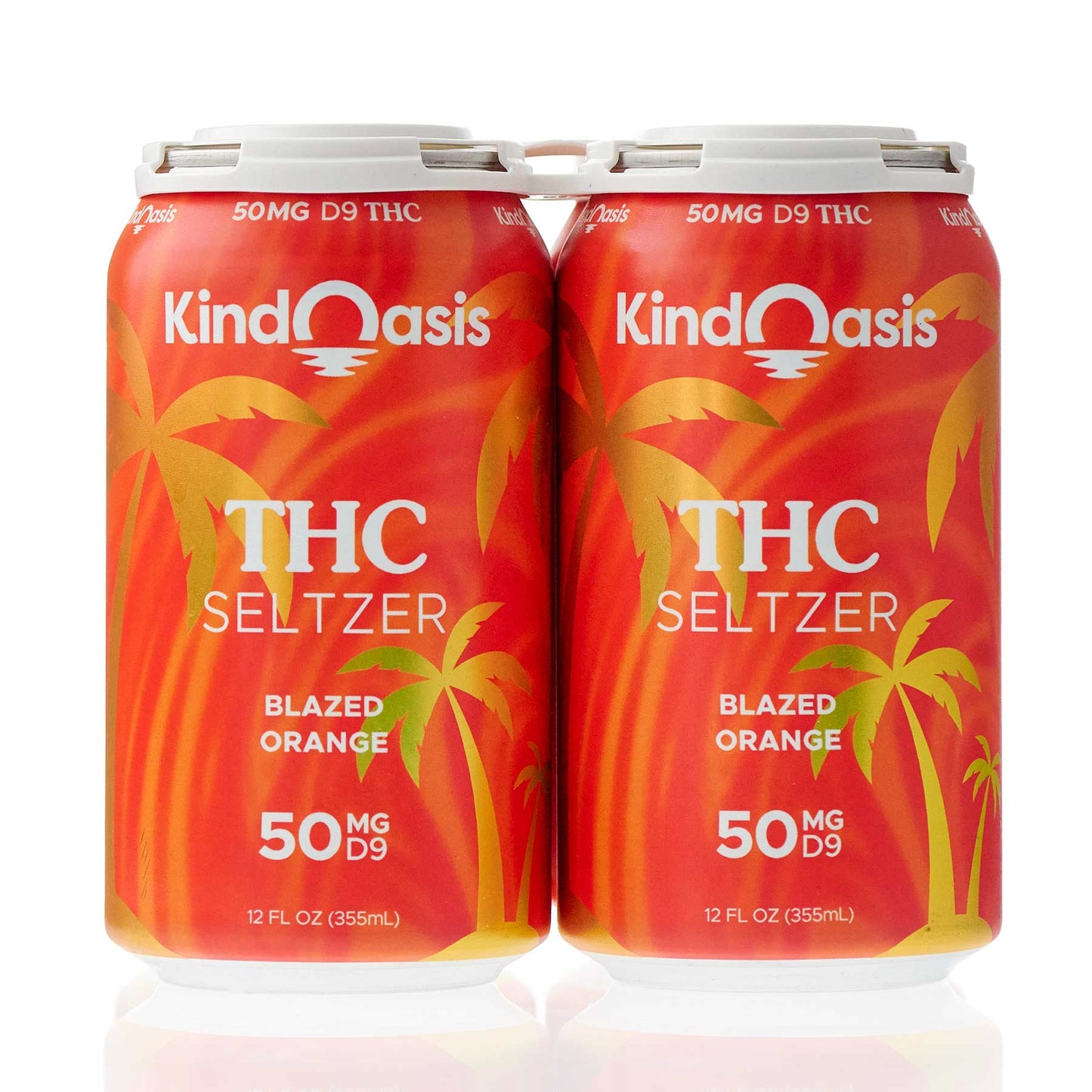 Delta 9 THC Seltzer 4 Pack - 50mg - Blazed Orange