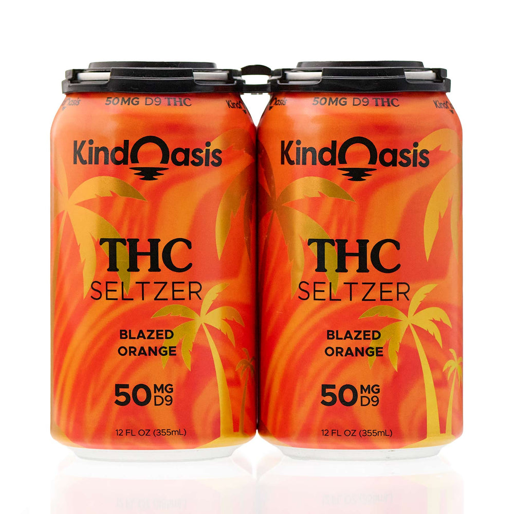 Delta 9 THC Seltzer 4 Pack - 50mg - Blazed Orange