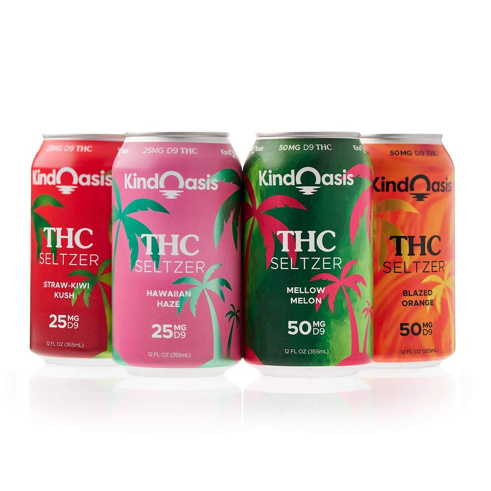 Delta 9 THC Seltzer 4 Pack - High Dose - Sampler Bundle
