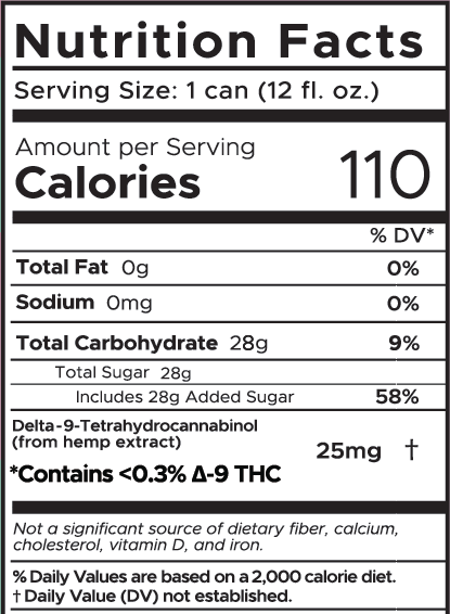 Delta 9 THC Seltzer 4 Pack - 25mg - Hawaiian Haze