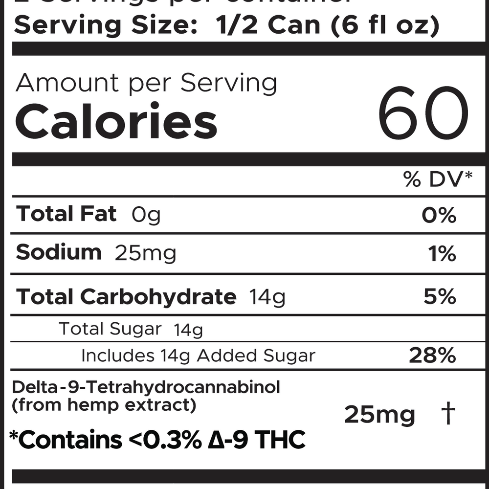 Delta 9 THC Seltzer 4 Pack - 50mg - Mellow Melon